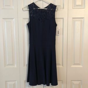 Heloise Fashion NWT Navy A-line floral lace dress